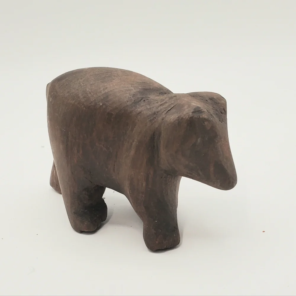 Bumbu Handmade Wooden Bear Cub Romania Toy Figurine Animal Fetish